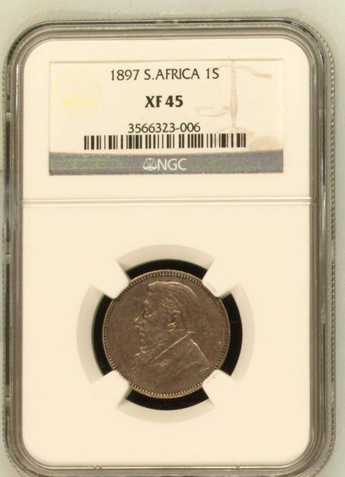 Z.A.R. 1897 One Shilling - NGC Graded XF45 - R1 Start.